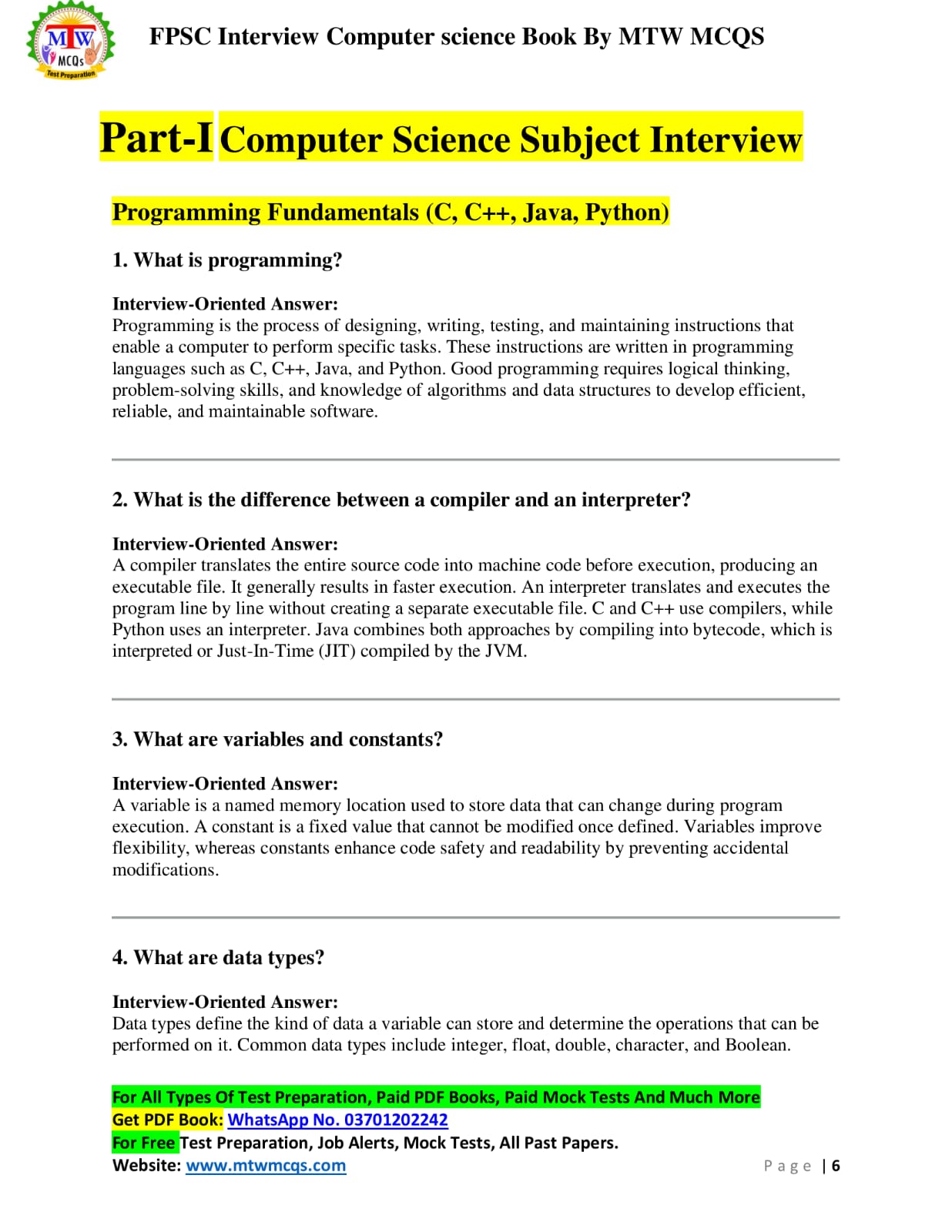FPSC Lecturer and Senior Elementary Teacherย Computer Science Interview Preparation Guide - Image 5