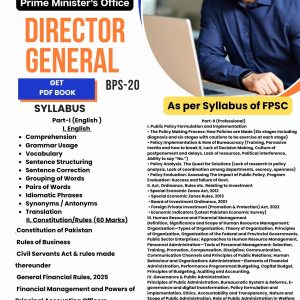FPSC Director General (BPS-20) – Board of Investment, Prime Minister’s Office | September 2026 Updated PDF Book