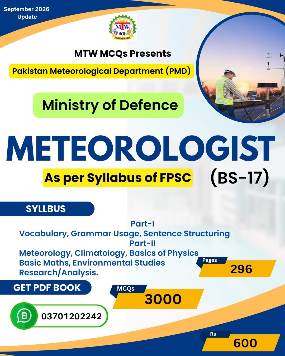 FPSC Meteorologist BS-17 Book | PMD | September 2026
