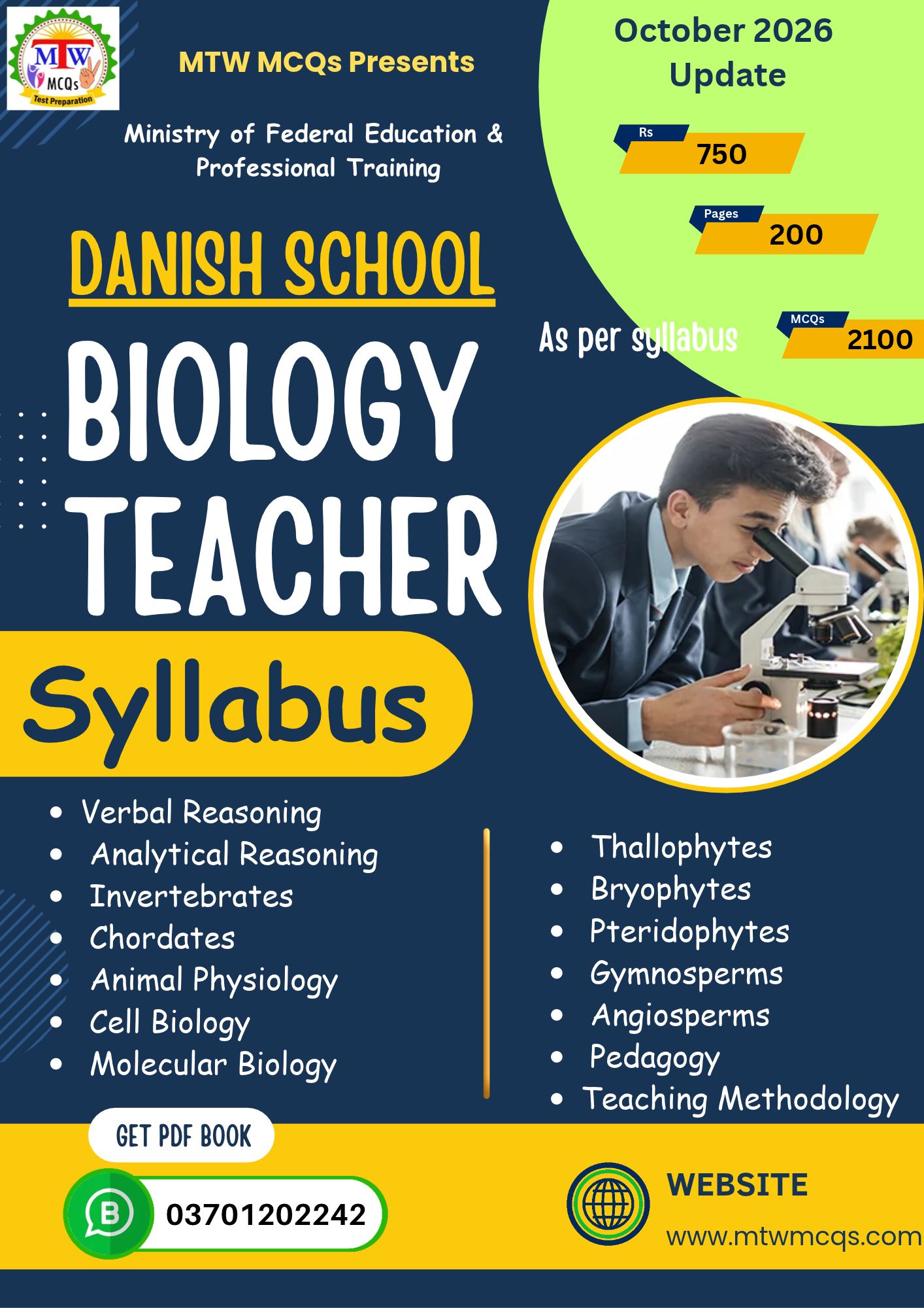 Danish School Biology Teacher PDF Book 2026 – 2100 MCQs