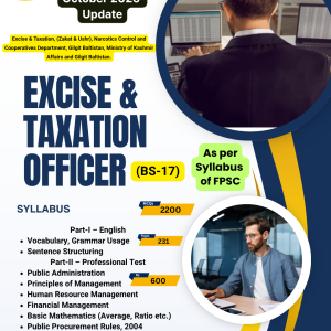 Excise & Taxation Officer (BS-17) PDF Book – October 2026 Updated