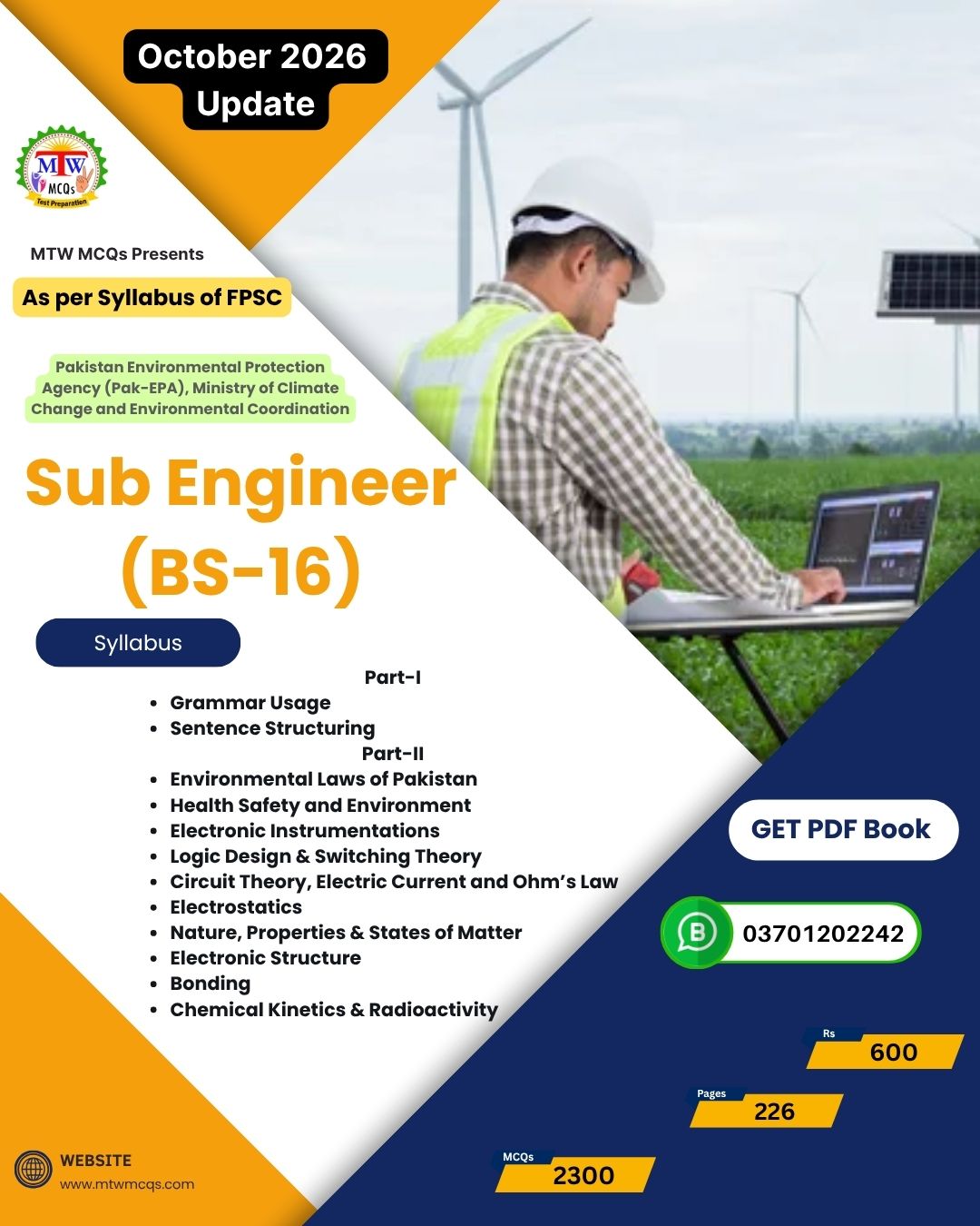 FPSC Sub Engineer Environment (BS-16) PDF Book โ October 2026 Updated
